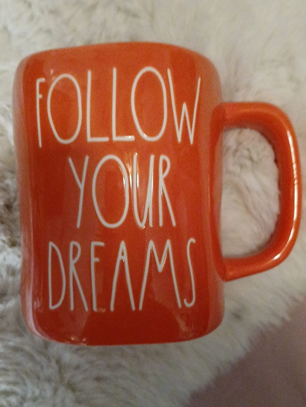 Rae Dunn Orange 'FOLLOW YOUR DREAMS' Ceramic Mug